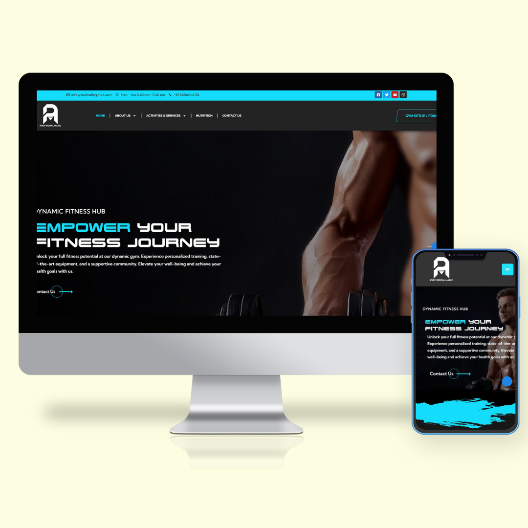 Gym informative website design for TYB With Ali