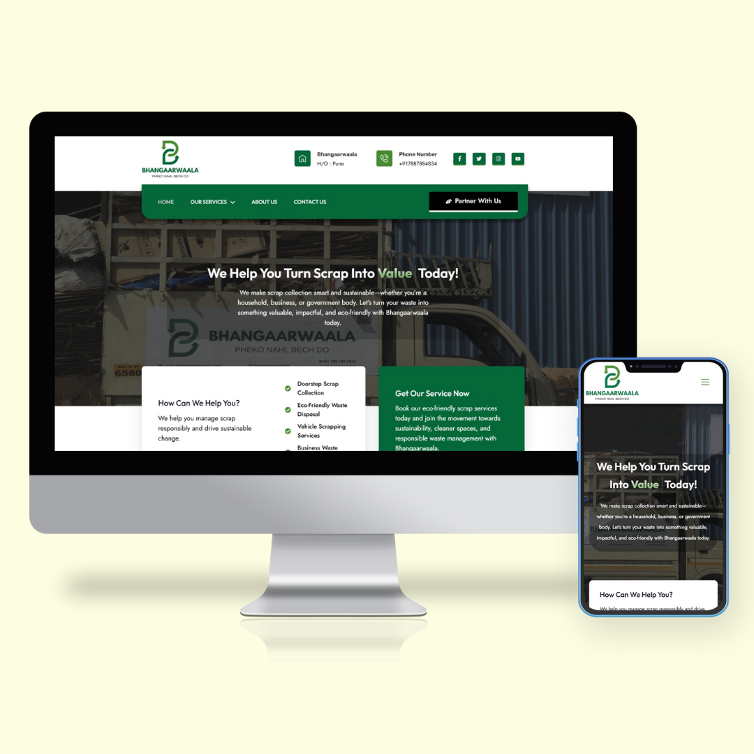 Bhangaarwaala informative website designed and developed by Nexbharat